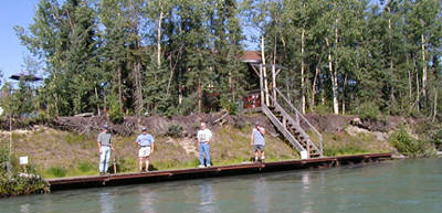 Arctic Tern Charter's 60 foot PRIVATE fishing walkway along the Kenai River