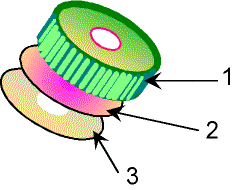 diagram shows exploded view of oztop, the pressure sensitive cap.